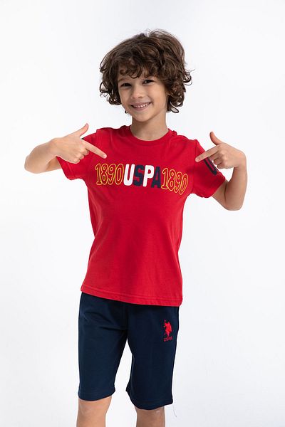 U.S. Polo Assn. U.S. Polo Assn. Boys Red Bermuda Set
