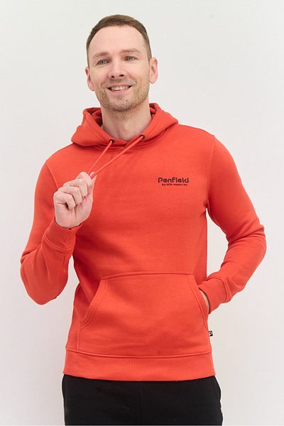 Penfield Men Hooded Long Sleeve Brand Logo Sweatshirt, Red