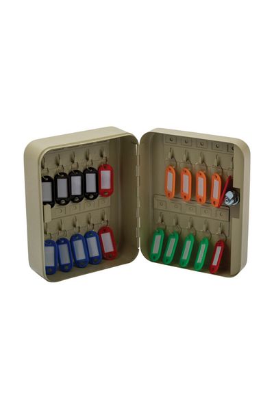 HONEYBEE 20-Hooks Powder Coated Elegant and Durable Steel Key Box Light Beige