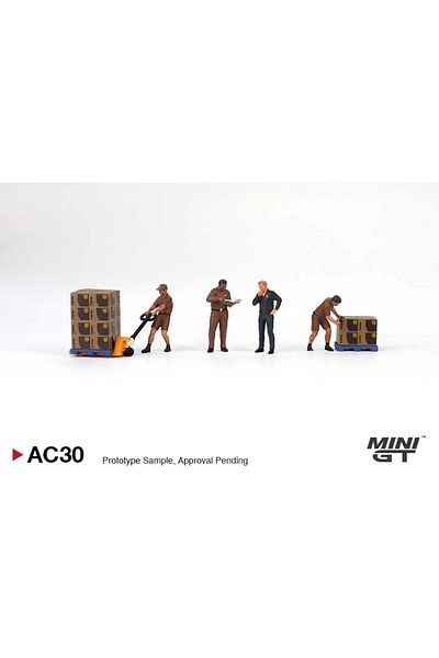 mini gt 1/64 Figurine: Ups Driver and Workers Mgtac30