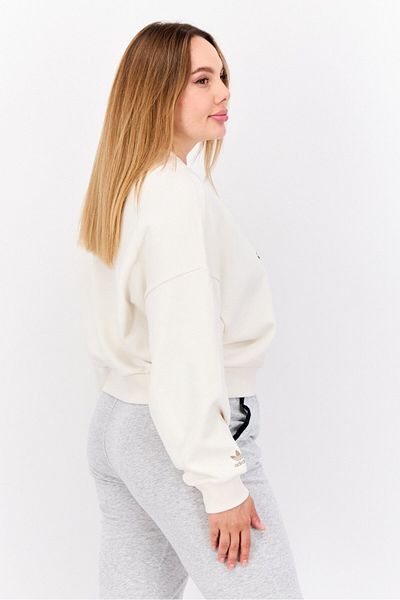 adidas Women Sportswear Fit Long Sleeves Outdoor Sweatshirt, Off White
