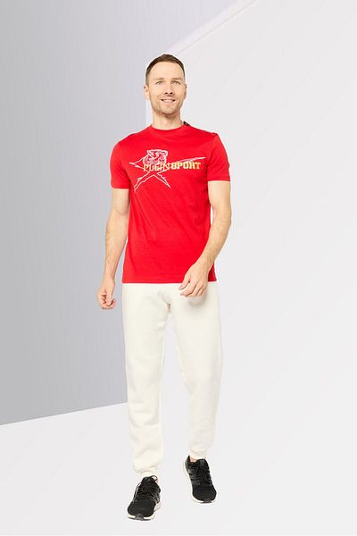 Plein Sport Men Sportswear Fit Short Sleeve Outdoor T-shirt, Red