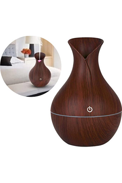 Genel Markalar Ahşap Vazo Görünümlü7 Led Işıklı Aromatik Oda Kokusu Hava Neml...