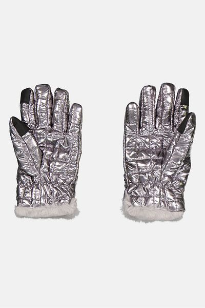 Body Glove Women 1 Pair Brand Logo Gloves, Silver