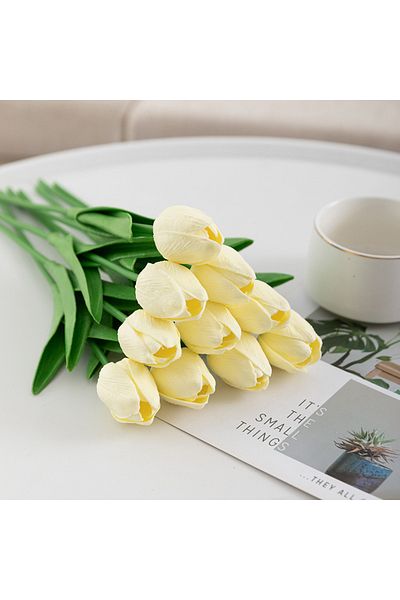 Choice 10pcs Poloere Simulate Handmade Tulip Bouquet Wedding Flower Arrangement Home Decoration
