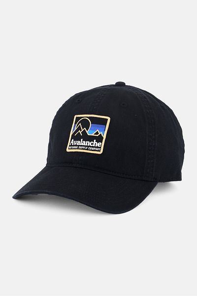 Avalanche Men Embroidered Logo Adjustable Cap, Black