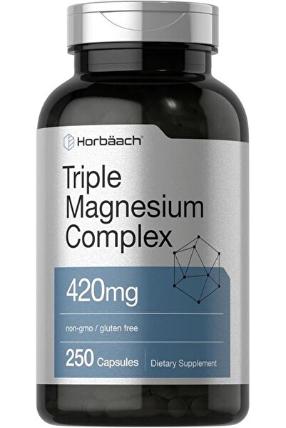 Horbaach Horbäach Triple Magnesium(Magnezyum) Complex 420 mg 250 Caps Gluten ...