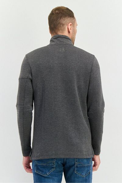 Avalanche Men Mock Neck Heather Long Sleeves Sweatshirt, Dark Grey
