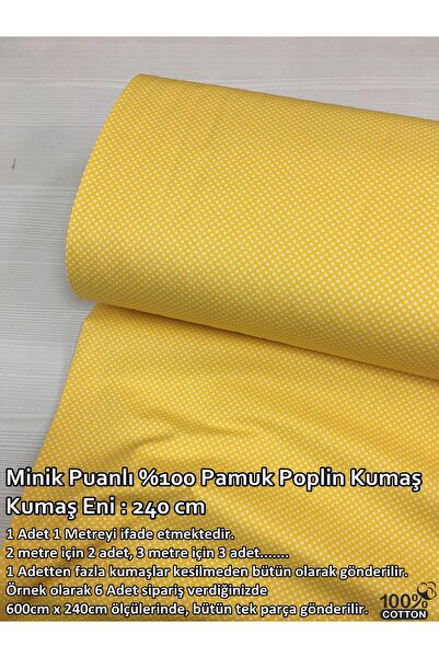 Renk Tekstil Sarı Mini Puanlı 6 Renk %100 Pamuklu Poplin Kumaş