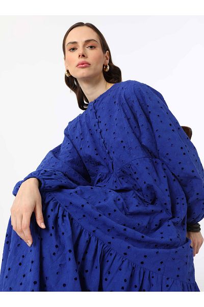 Refka Φόρεμα Hijab από ύφασμα Brit Buttoned Brode - Saks Blue -