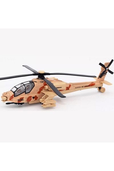 Choice yellow with box AH-64 Helicopter Alloy Toy with Sound & Light - Authentic Miniature, Ideal Gift for