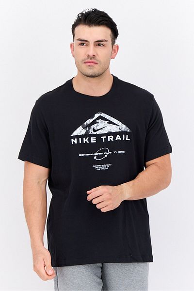 Nike Men Dri-fit Short Sleeves Running T-shirt, Black