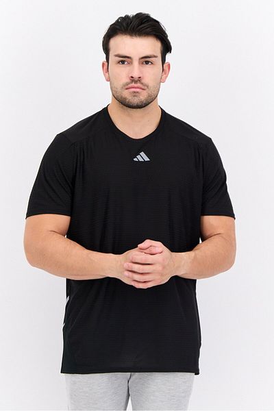 adidas Men Sportswear Fit Short Sleeves Running T-shirt, Black