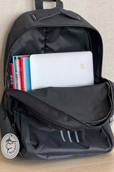 FCSTORE Унісекс чорний рюкзак великого розміру з водовідштовхувальної тканини для подорожей сумка для ноутбука 45x30x15см 24л