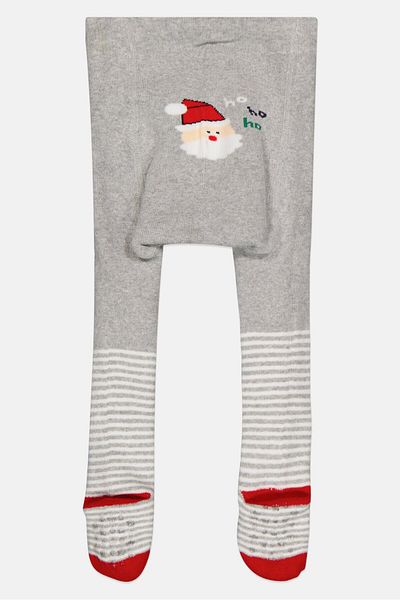 Cool Club Toddlers Girl Graphic Print Tights, Grey