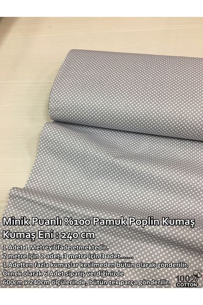 Renk Tekstil Γκρι Mini Dots 100% βαμβακερό ύφασμα ποπλίνα