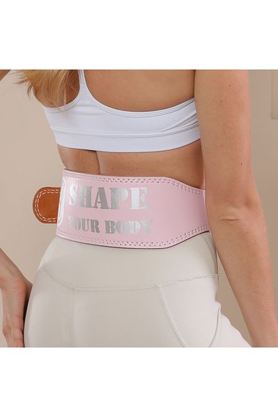 Choice M Pink 10CM Width WorthWhile Gym Fitness Buckle Weightlifting Belt Waist Belts for Squats Dumbbell T
