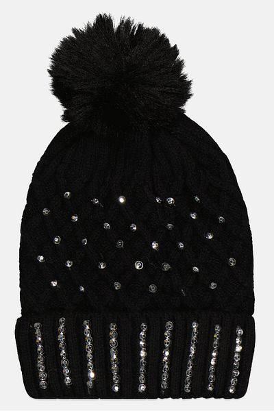 Royal Deluxe Women Sherpa Lined Rhinestone Beanie, Assorted