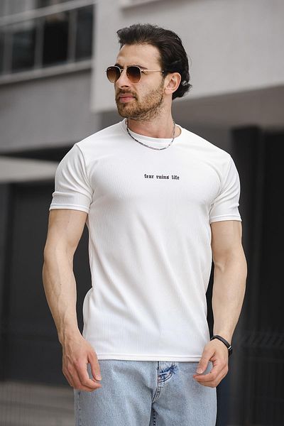 Oksit Ανδρικό μπλουζάκι Ft Fear Printed Crew Neck Lycra Slim Fit