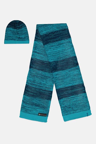 Body Glove Women 2 Pieces Textured Scarf And Beanie Set, Multicolor