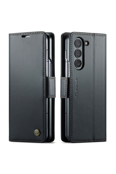 Choice1 جراب هاتف مغناطيسي متين من جلد البولي يوريثان باللون الأسود لهاتف Galaxy Z Fold6 لهاتف Samsung Galaxy Z Fold 7 6 5 Fold