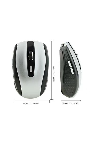 Choice Silver 2.4G USB Red Optical Wireless Mouse 6D for Computer Laptop Gaming Mice Ergonomically-designed