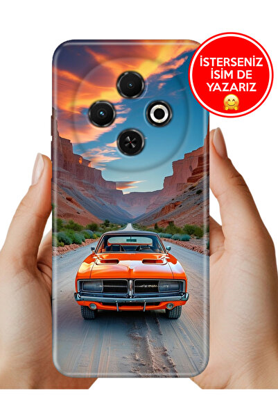 TECNO Spark 30C Kılıf Yerli Üretim Desenli Kapak Vintage Car