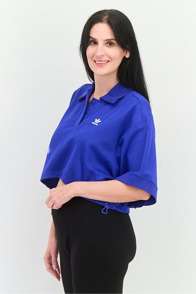 adidas Women Sportswear Fit Short Sleeves Outdoor Polo Shirt, Blue