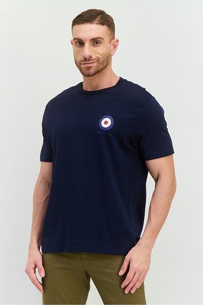 Ben Sherman Men Crew Neck Short Sleeves Brand Logo T-shirt, Navy