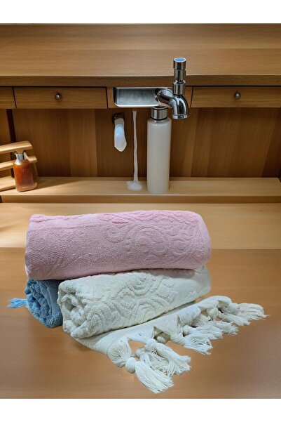 BEYAZTOPTAN Kvalitetni 100% pamuk paket 3 mješovite boje Sa resama ručnika za...