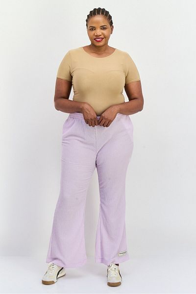 The Giving Movement Women Regular Fit Textured Palazzo Pants, Lavender