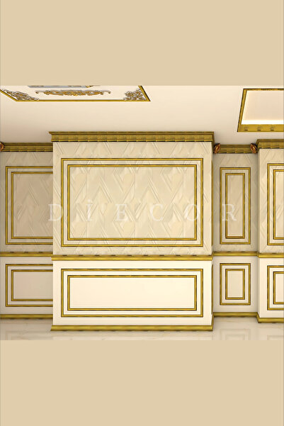 DİECOR Dekoratif Polistren 1 Adet Gold 4 Cm Duvar Çıtası