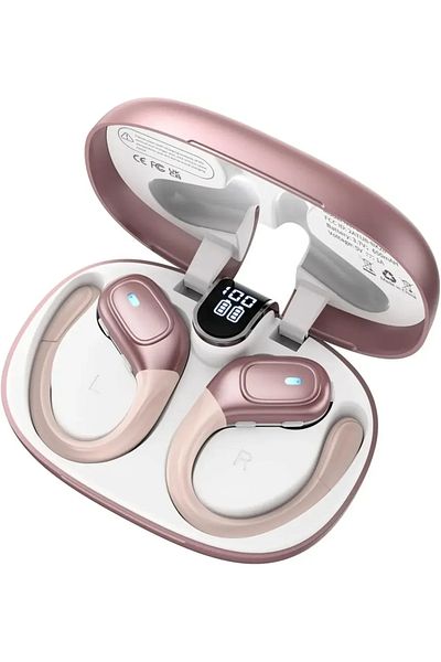 Choice Pink Sport Bluetooth 5.3 Earphones Earhook Headphones IPX7 Waterproof Wireless Earbuds 75 Hrs with L