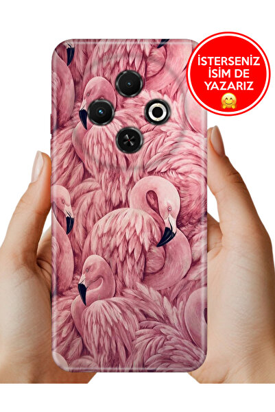 TECNO Spark 30C Kılıf Lüks Desenli Silikon Cover Case Flamingo Pattern