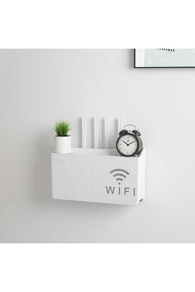 Choice WHITE Home Router Storage Box, Wireless WIFI, TV Set-Top Box Wall Mounted Storage Rack, For Living R