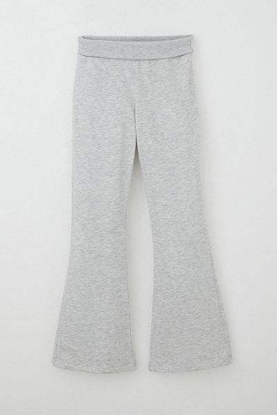 Breeze Leggings for Girls High Waist Flared Leg 8-14 Years, Light Gray Melange