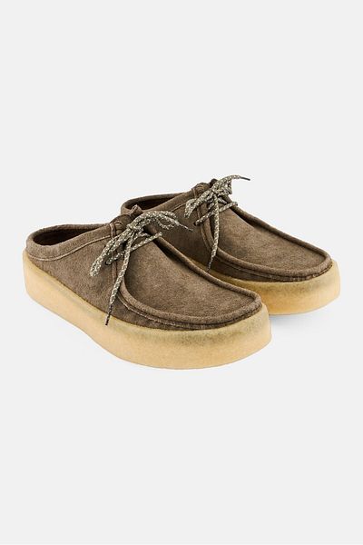CLARKS Men Standard Wallabeecup Lo Lace Up Casual Shoes, Olive