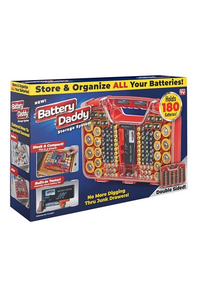 AS SEEN ON TV Battery Daddy Smart Battery Storage System Red and Clear