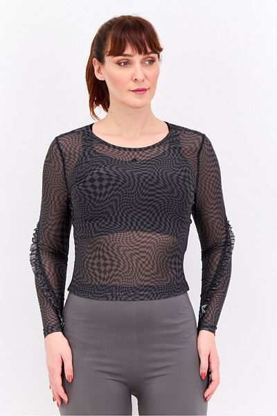 adidas Women Sportswear Fit Long Sleeve Training Top, Grey
