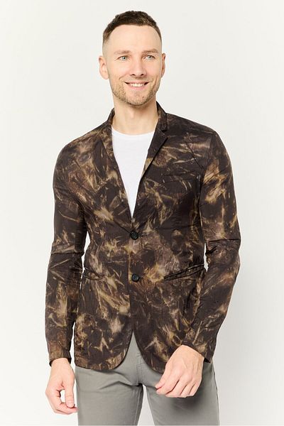 Emporio Armani Men Regular Fit Textured Casual Blazer, Brown