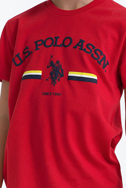 U.S. Polo Assn. U.S. Polo Assn Kırmızı Lacivert Erkek Çocuk Bisikler Yaka Bermuda Takım