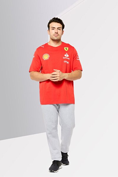 Puma x Scuderia Ferrari Men Sportswear Fit Short Sleeve Outdoor T-Shirt, Red