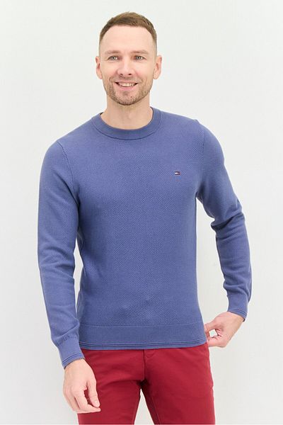 Tommy Hilfiger Men Crew Neck Long Sleeves Knitted Sweaters, Slate Blue