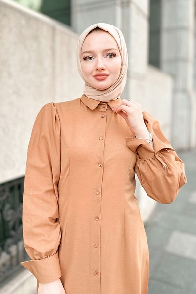 Gizce Belur Camel Dress
