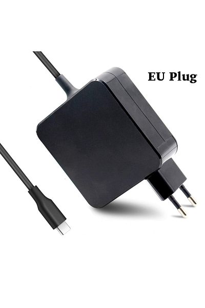 TECVASION محول USB C للكمبيوتر المحمول بقوة 90 وات ومقبس الاتحاد الأوروبي وشاحن حائط PD بقوة 87 وات لجهاز MacBook Pro Air 2