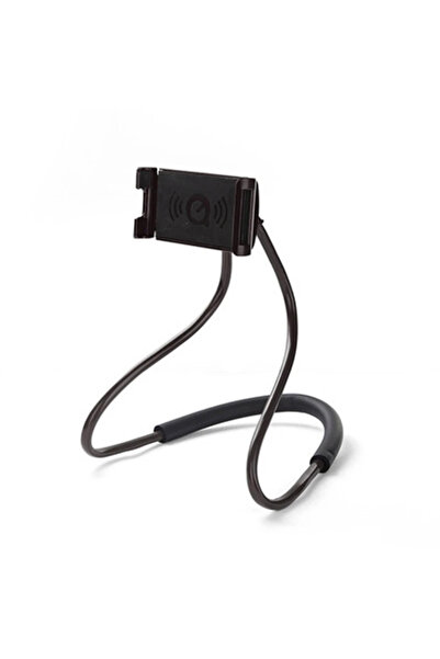 Choice حامل هاتف أسود معلق للرقبة قابل للدوران وحامل للهاتف المحمول وحامل قلادة للسرير بزاوية 360 درجة