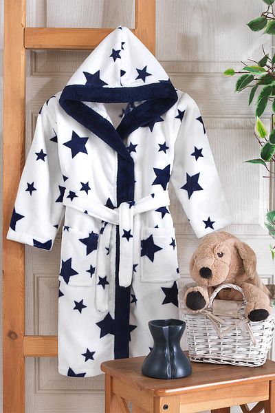 Znp Home cerul | Rochie de pluș pentru copii unisex Wellsoft cu glugă | Halat