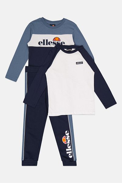 Ellesse Kids Boy 3 Pcs Sportswear Fit Top And Sweatpants Set, Navy