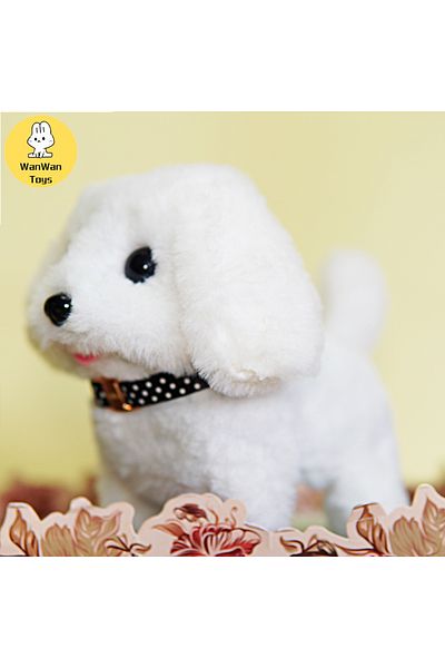 Choice White Plush puppy electronic interactive toy walking barking wagging tail puppy kids gift Christmas