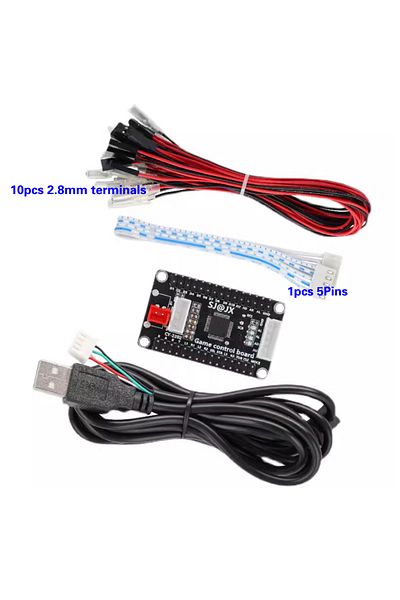 Choice أسلاك SANWA بدون تأخير، مشفر USB لأجهزة الكمبيوتر الشخصية وPS3 وSwitch وRaspberry Pi وNintendo إلى عصا التحكم لـ 5 دبابيس و